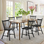 LUE BONA Upgraded Dining Chairs Set of 4, Farmhouse Wooden Spindle Back Kitchen Chairs, Windsor Dining Chairs for Kitchen and Dining Room, Black