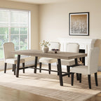 GarveeHome Industrial Dining Table for 6-8 People, 70.87" Long Large Kitchen Table with Sturdy Metal Frame, Rectangular Counter for Dinner, Kitchen, Dining Room (Natural, 71" Non-extendable)