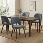 Usaint Wooden Dining Chairs Set of 4, Fabric Dining Room Chairs, Green