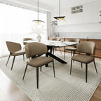 Dining Chairs Set of 4 Faux Leather Dining Chairs, Milk Coffee