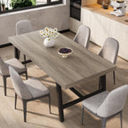 Garvee 79" Heavy Duty Kitchen Table, Rustic Dining Table, Brown