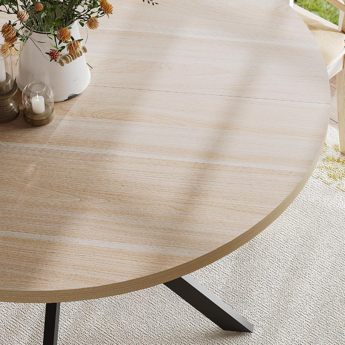 ChooChoo 47.2 Inch Round Dining Table for 4