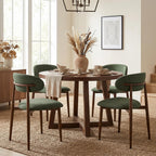 UVV Dining Chairs Set of 4, Metal Kitchen Chairs with Modern Fabric Upholstered for Dining Room, Beige