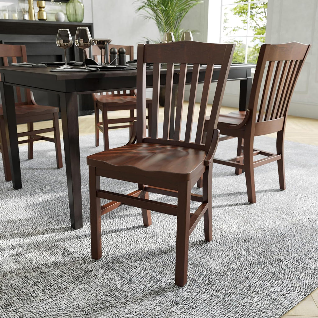 Flash Furniture Hercules Wood School House Back Restaurant Chair, Walnut