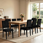 CHUN YI Dining Chairs Set of 4, Upholstered Dining Room Chairs, Modern Farmhouse Parsons Chairs with Solid Wood Legs & Fabric Padded Seat for Kitchen/Living Room/Restaurant, Beige