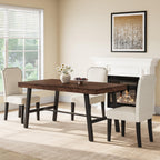 GarveeHome Industrial Dining Table for 6-8 People, 70.87" Long Large Kitchen Table with Sturdy Metal Frame, Rectangular Counter for Dinner, Kitchen, Dining Room (Natural, 71" Non-extendable)