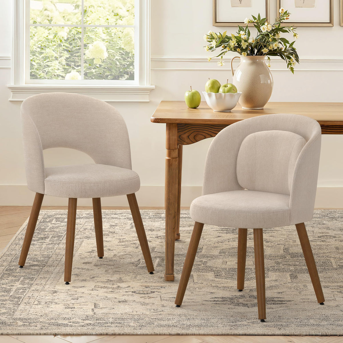 LUE BONA Dining Chairs Set of 4 with Lumbar Support, Green