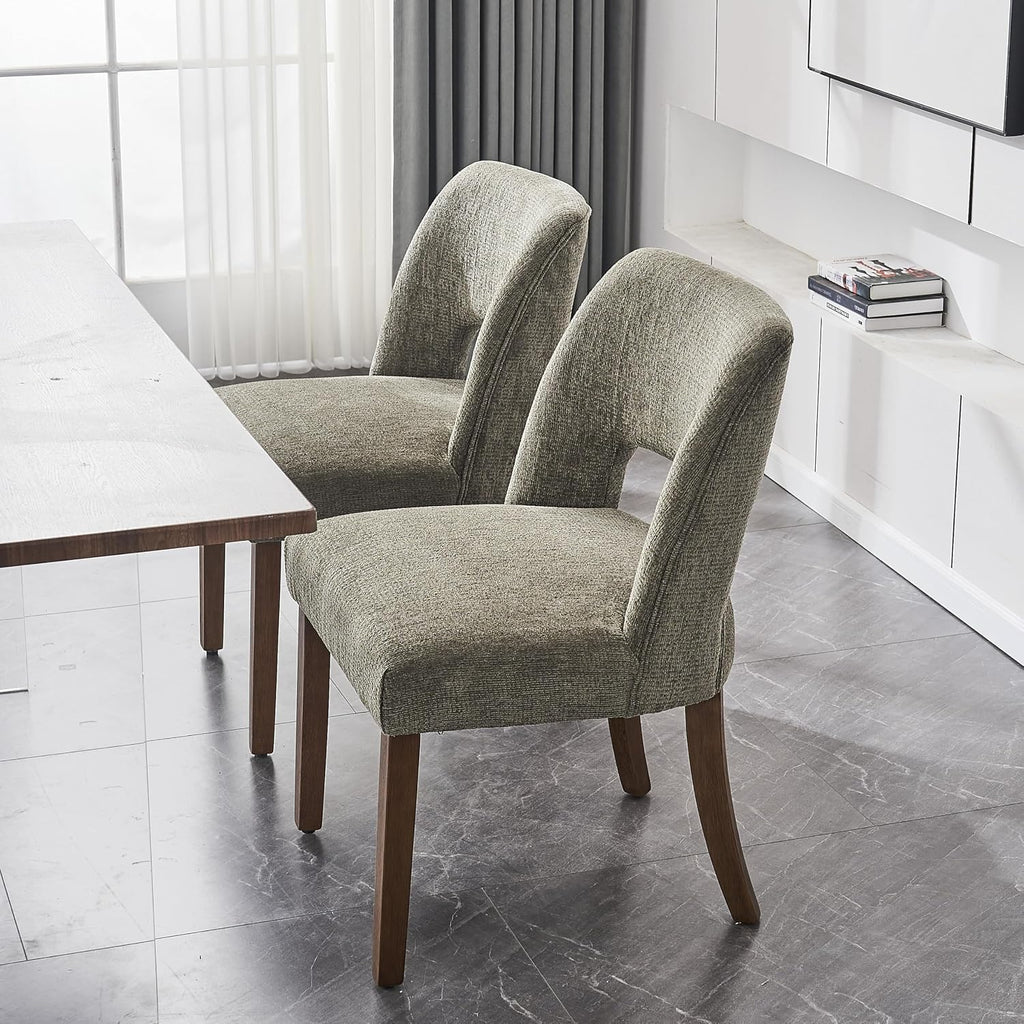 VKNOW Dining Chairs Set of 4, Fabric Dining Chairs, Green