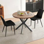 PU Leather Dining Chairs Set of 4, Modern Armless Dining Room Chairs, Comfy Upholstered Kitchen Chairs with Backrest, Black Metal Legs for Living Room, Dinning Room, Beige