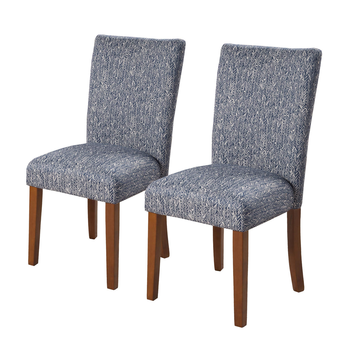 HomePop Parsons Classic Upholstered Accent Dining Chair, Set of 2, Suri Blue
