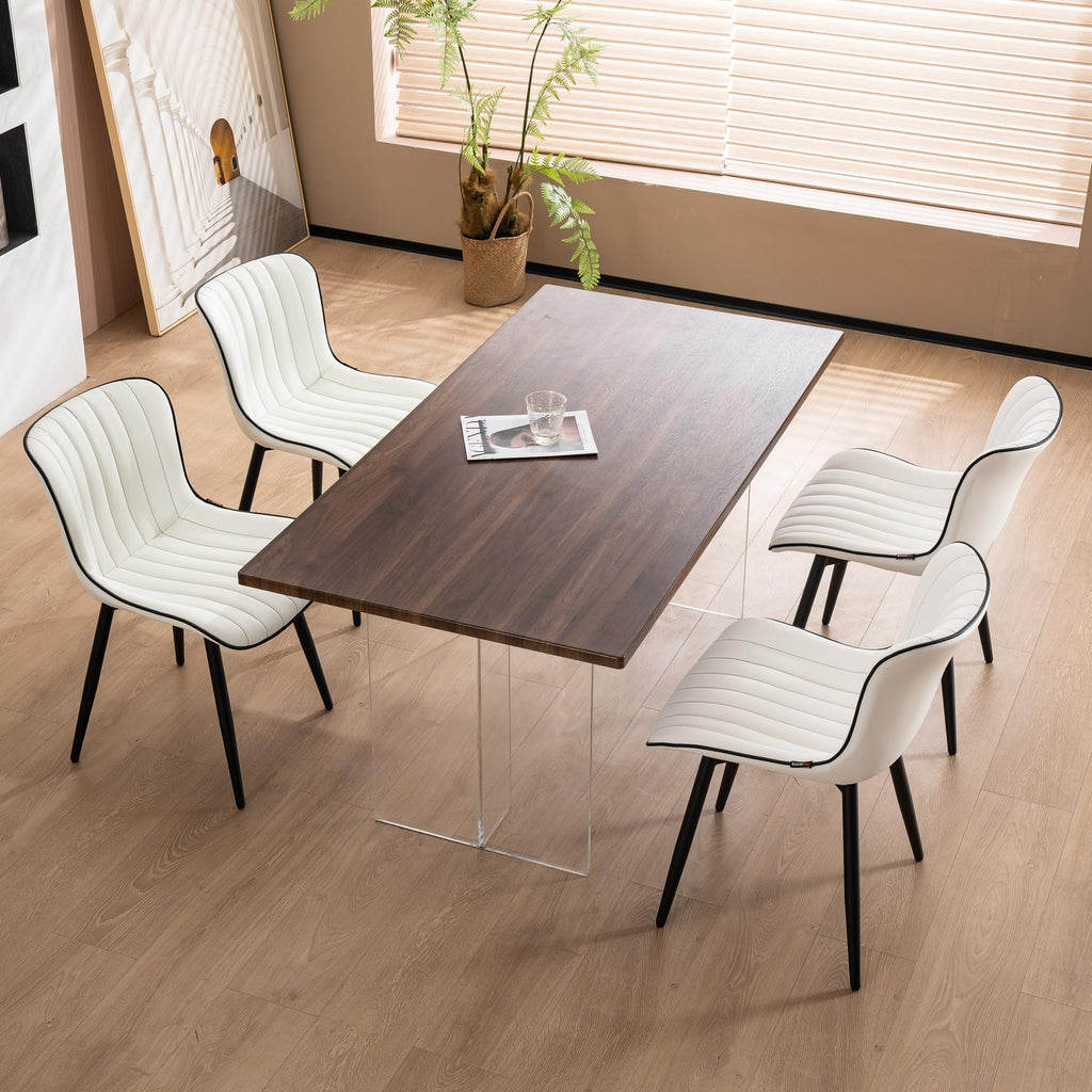 YOUNUOKE Dining Chairs Set of 2 Mid-Century Modern Kitchen Chairs Khaki