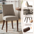 COLAMY Upholstered Dining Chairs Set of 6, Mid Century Modern Kitchen Chairs with Back, Farmhouse Fabric Side Dining Room Chairs with Wood Legs for Dining Room Restaurant, Brown