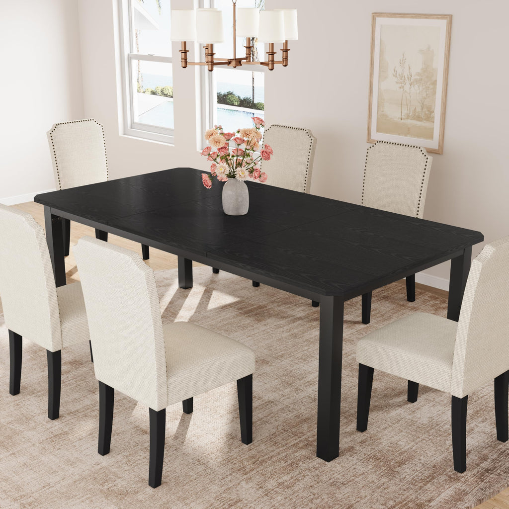 GarveeHome Industrial Dining Table for 6-8 People, 78.7" Long Kitchen Table with Sturdy Metal Frame & Seats 6 Rectangular Counter for Dinner, Kitchen (Only Table)