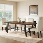 GarveeHome Industrial Dining Table for 6-8 People, 70.87" Long Large Kitchen Table with Sturdy Metal Frame, Rectangular Counter for Dinner, Kitchen, Dining Room (Natural, 71" Non-extendable)