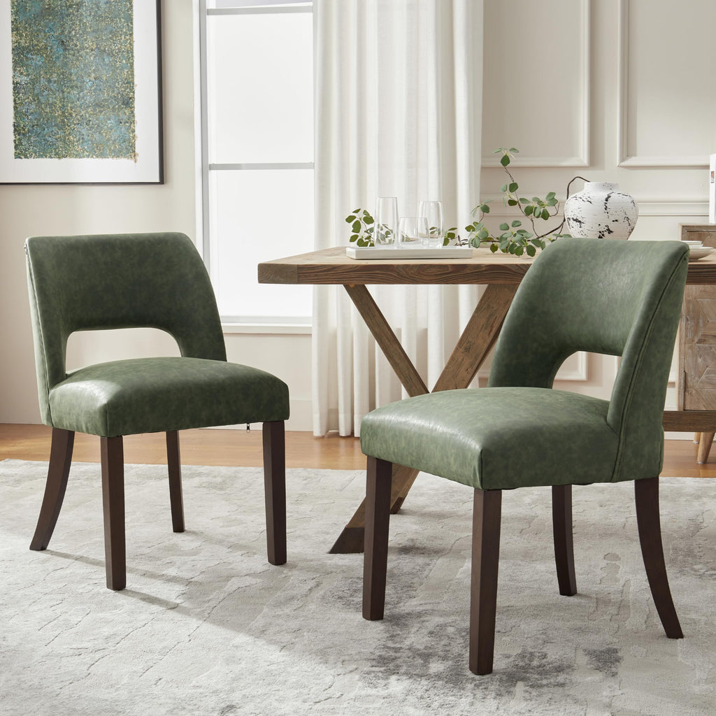 VKNOW Modern Dining Chairs Set of 4 with Rubberwood Legs, Beige