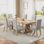 Wooden Dining Chairs Set of 4, Modern Farmhouse Dining Room Chairs with Cloud-Like Thick Cushion, Solid Wood Frame, Upholstered Kitchen Chairs for Dining Room, Living Room, Restaurant, Easy Assemble