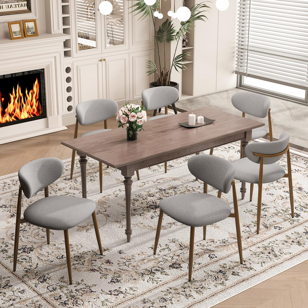 MALOL Dining Chairs Set of 4, Curved Back Kitchen Room Chairs with Metal Legs and Anti Slip Pads, Upholstered Dining Chair for Home and Restaurant, Beige