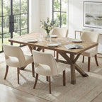 keoni Wooden Dining Chairs Set of 4 with Black Rubberwood Legs and Backrest