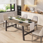 GarveeHome Industrial Dining Table for 6-8 People, 70.87" Long Large Kitchen Table with Sturdy Metal Frame, Rectangular Counter for Dinner, Kitchen, Dining Room (Natural, 71" Non-extendable)