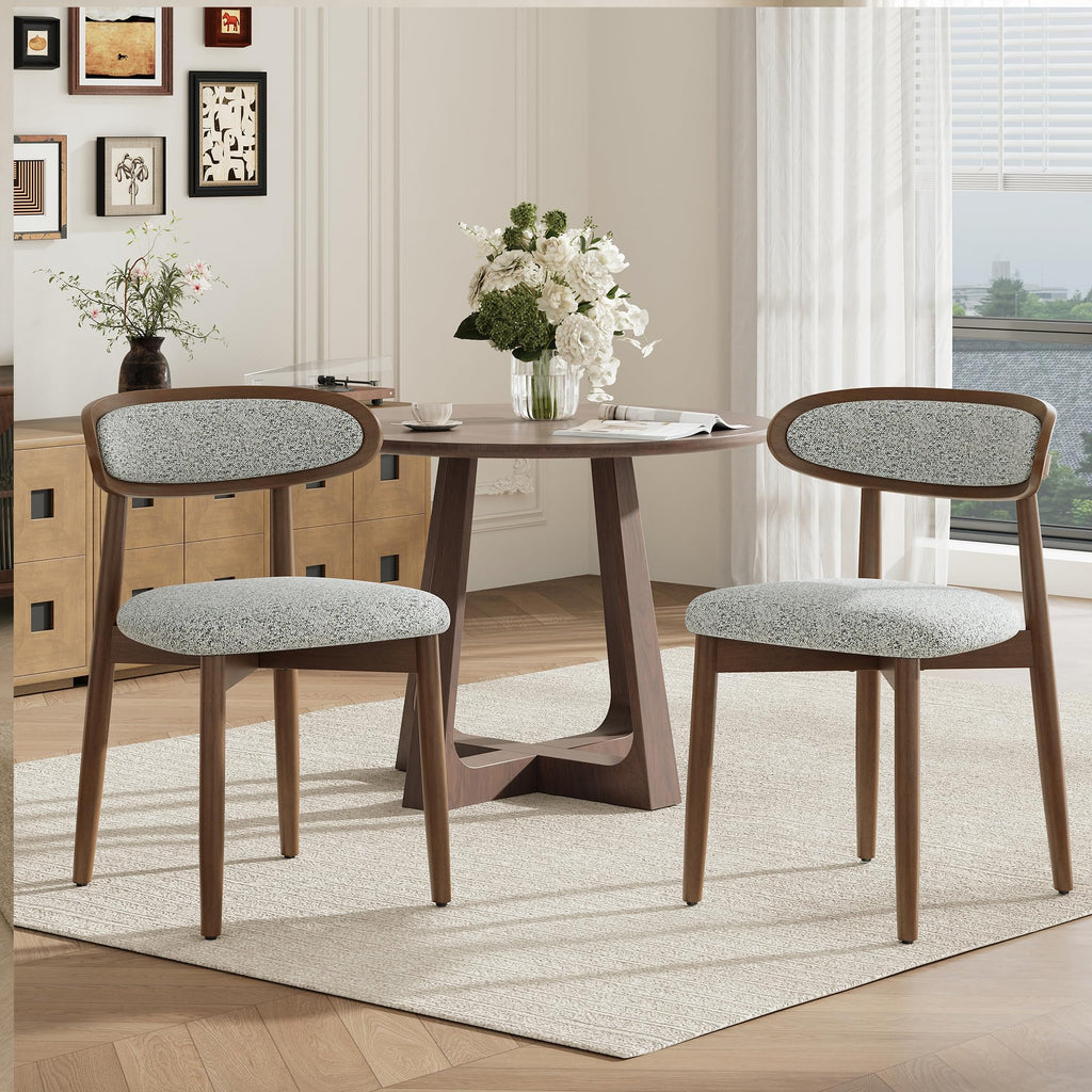 Wooden Dining Chairs set of 4, Farmhouse Dinner Chairs with Curved Back