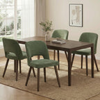 Usaint Wooden Dining Chairs Set of 4, Fabric Dining Room Chairs, Green