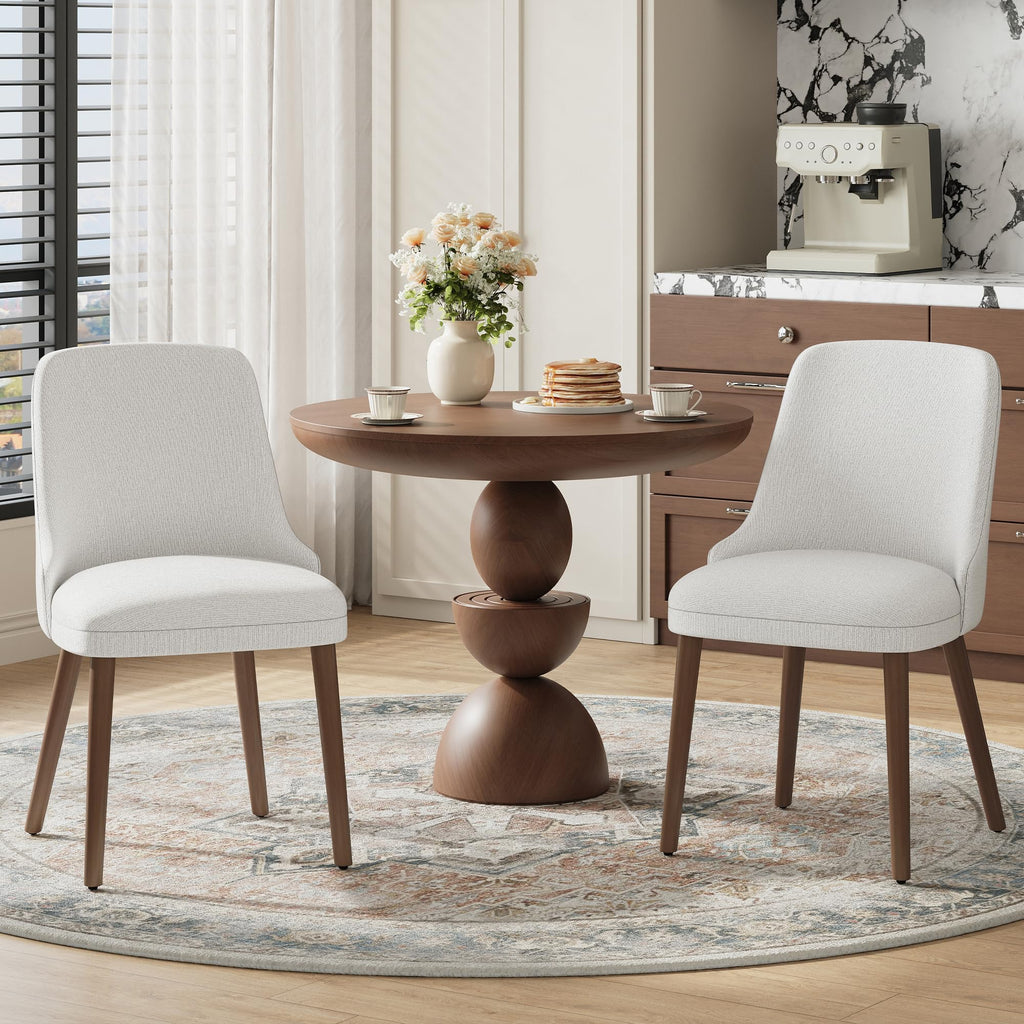 MALOL Upholstered Dining Chairs Set of 4 with High-Back, Beige