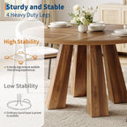 IDEALHOUSE 47" Round Dining Table for 4-6, Farmhouse Wood Kitchen Table
