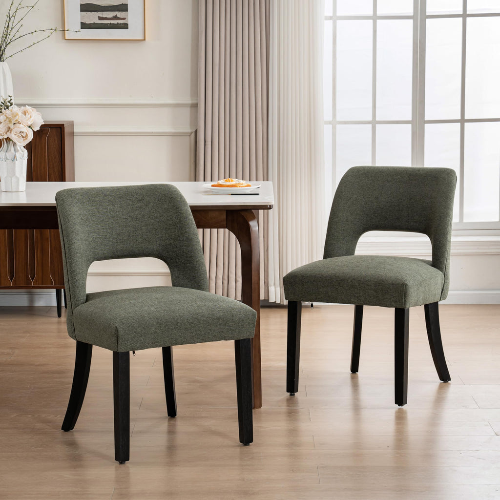 VKNOW Dining Chairs Set of 4, Fabric Dining Chairs, Green