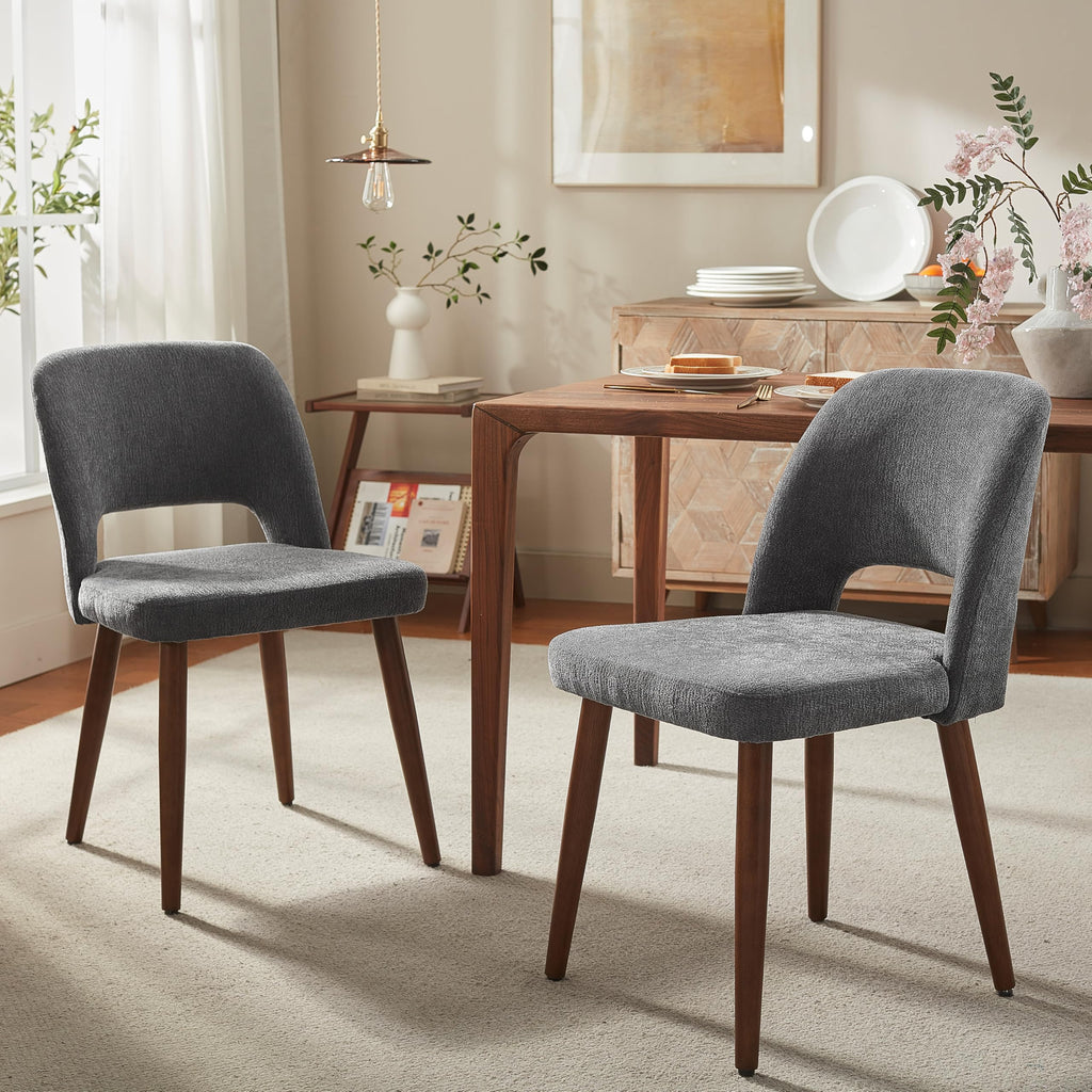 Usaint Wooden Dining Chairs Set of 4, Fabric Dining Room Chairs, Green