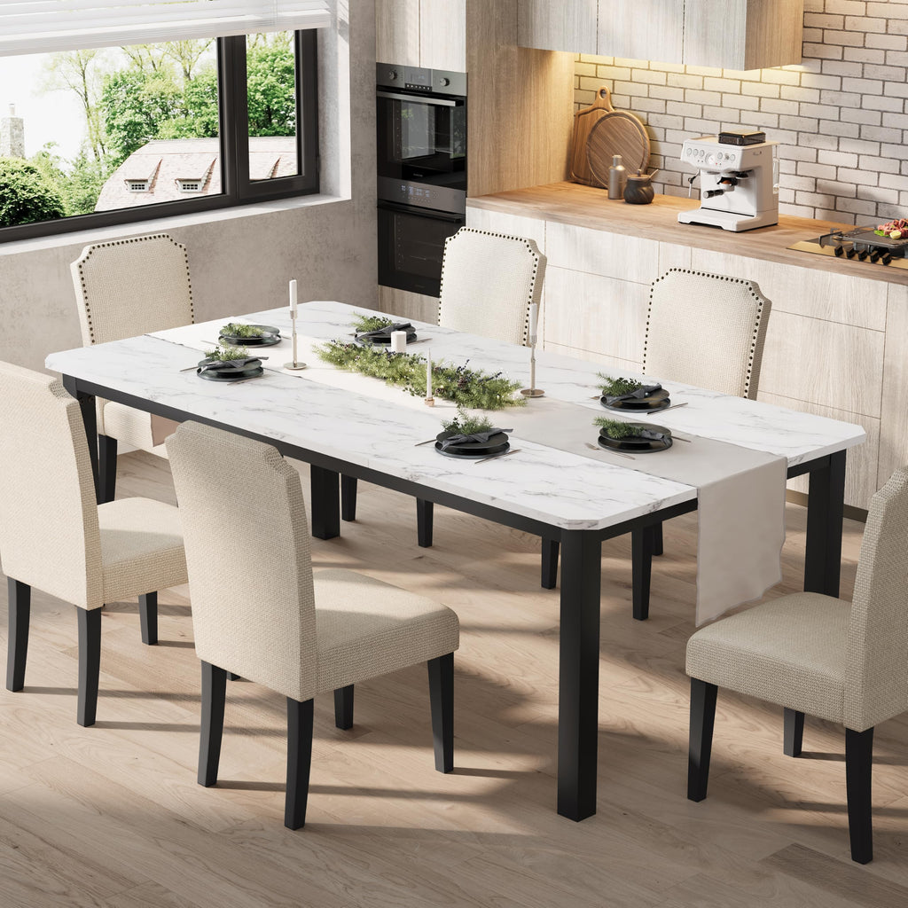 Garvee 78.7″ Dining Table for 8-10 People, Large Kitchen Table (Only Table)