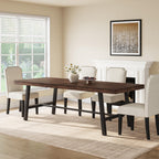 GarveeHome Industrial Dining Table for 6-8 People, 70.87" Long Large Kitchen Table with Sturdy Metal Frame, Rectangular Counter for Dinner, Kitchen, Dining Room (Natural, 71" Non-extendable)