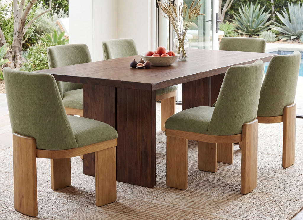 RIVOVA Upholstered Dining Chairs Set of 4, Modern Wooden Dining Room Chair Linen Fabric Kitchen Chairs Farmhouse Dinner Chair with Hardwood Frame, Beige
