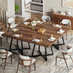 Tribesigns Square Dining Table for 2, 31.5" Industrial Dinner Table with Metal Base, Kitchen Table for Dining Room, Small Space, Apartment