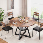 Jocoevol Round Dining Table for 4,Kitchen Dining Room Circle Dinner Pedestal Table,Space Saving Wood Kitchen & Dining Room Furniture (Vintage, 46In)