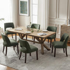 VKNOW Modern Dining Chairs Set of 4 with Rubberwood Legs, Beige