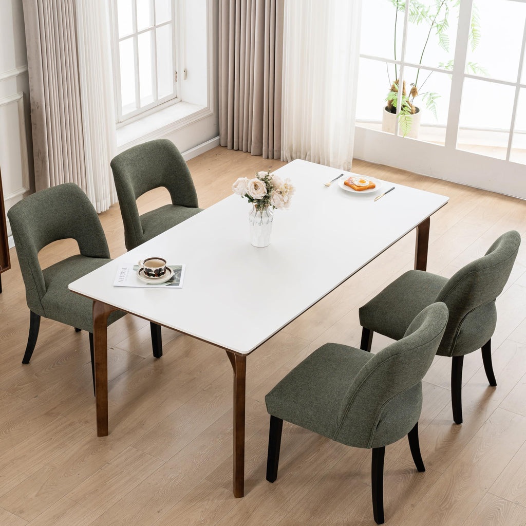 VKNOW Dining Chairs Set of 4, Fabric Dining Chairs, Green