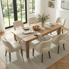 keoni Wooden Dining Chairs Set of 4 with Black Rubberwood Legs and Backrest