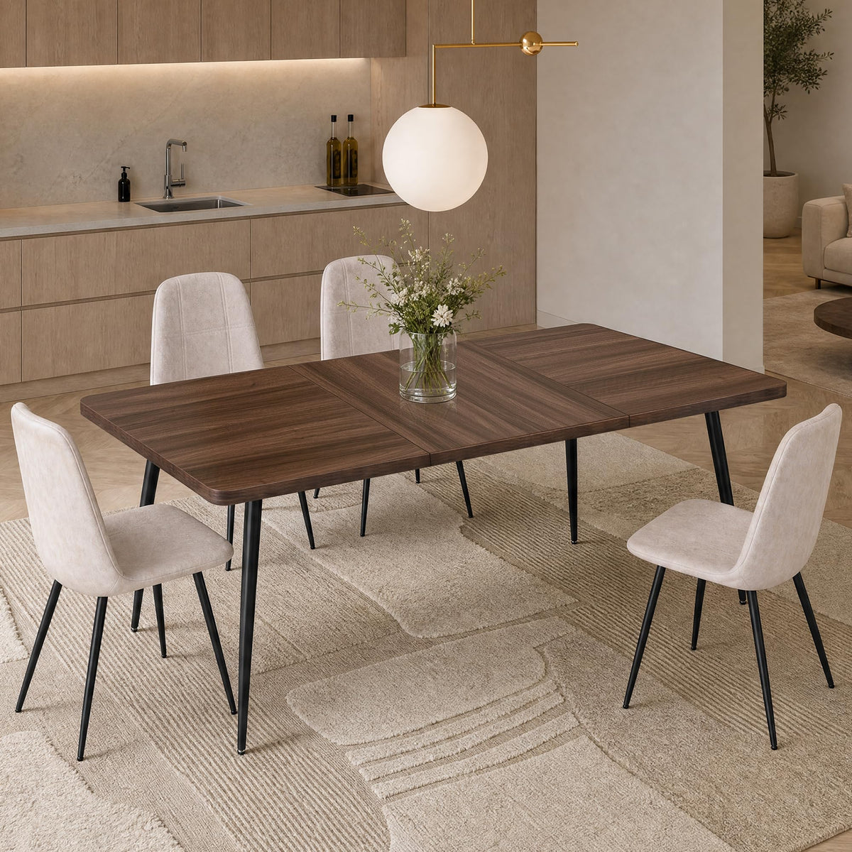VASAGLE 70.9'' Dining Table for 4-8 People, Kitchen Table