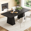 LITTLE TREE Dining Table for 4-6 People, Wooden Table, Rectangle Furniture with Heavy Duty Legs, Modern Kitchen Table for Home, Dining Room, Brown