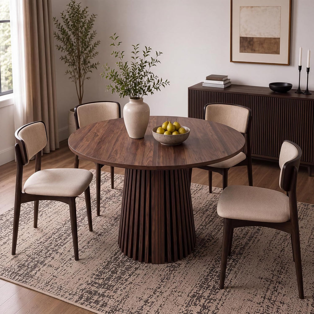 40"-71" Expandable Dining Table for 4 6 8 with Slatted Table Legs