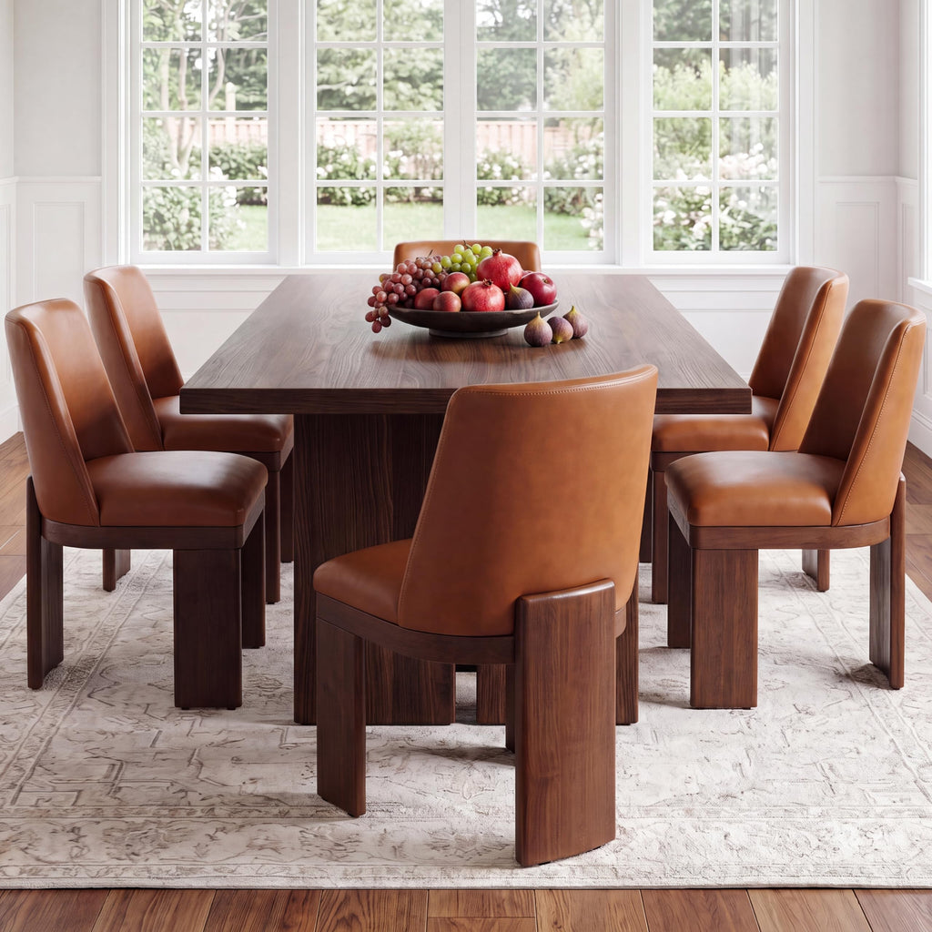RIVOVA Upholstered Dining Chairs Set of 4, Modern Wooden Dining Room Chair Linen Fabric Kitchen Chairs Farmhouse Dinner Chair with Hardwood Frame, Beige