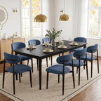 UVV Dining Chairs Set of 4, Metal Kitchen Chairs with Modern Fabric Upholstered for Dining Room, Beige