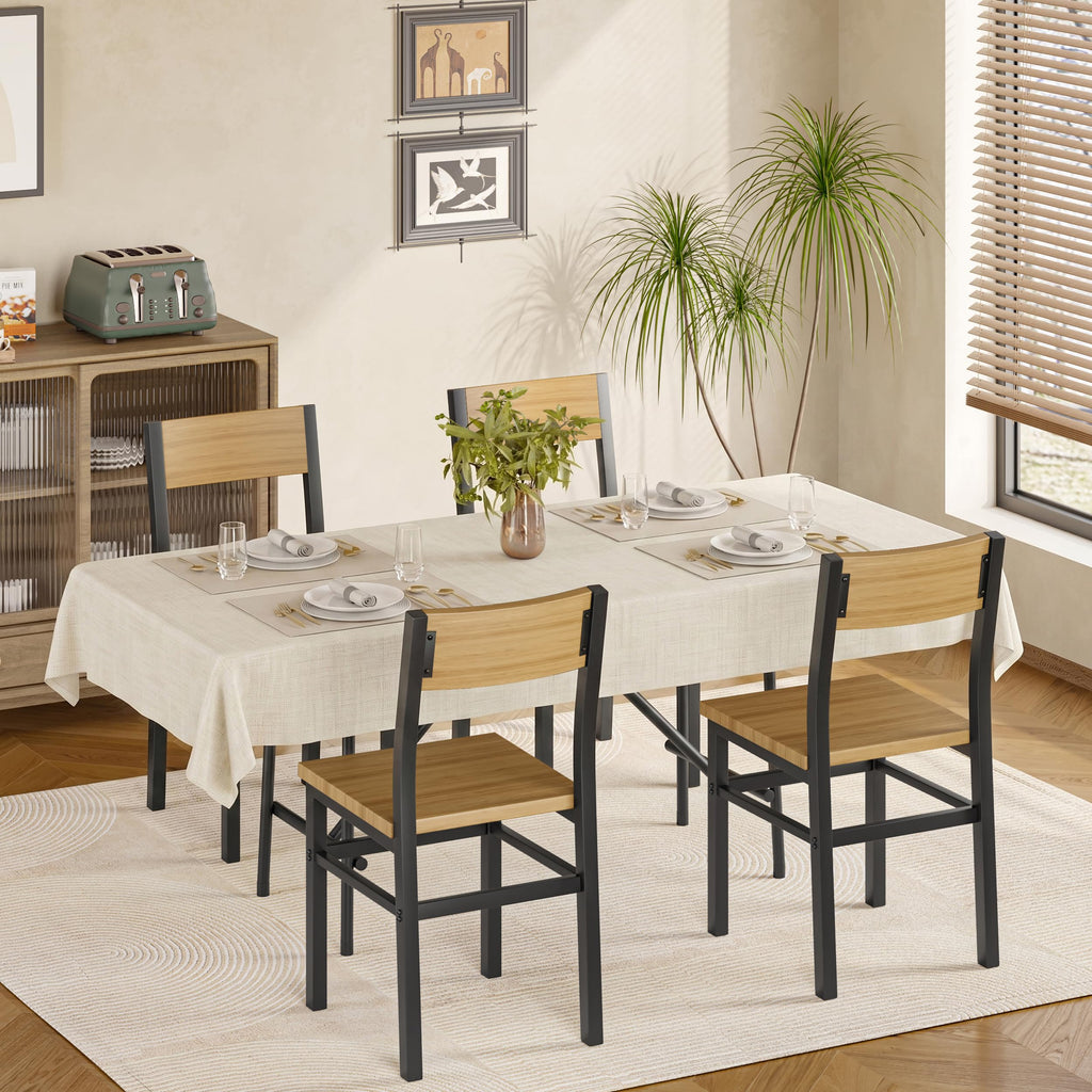 MECHYIN Black Dining Chairs Set of 4, Upgrade Farmhouse Kitchen Room Chair