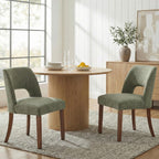 keoni Wooden Dining Chairs Set of 4 with Black Rubberwood Legs and Backrest