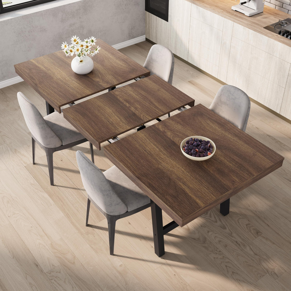 Garvee 79" Heavy Duty Kitchen Table, Rustic Dining Table, Brown
