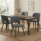 Usaint Wooden Dining Chairs Set of 4, Fabric Dining Room Chairs, Green