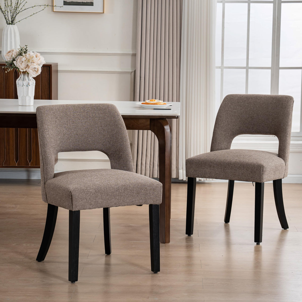 VKNOW Dining Chairs Set of 4, Fabric Dining Chairs, Green