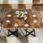 Tribesigns Square Dining Table for 2, 31.5" Industrial Dinner Table with Metal Base, Kitchen Table for Dining Room, Small Space, Apartment