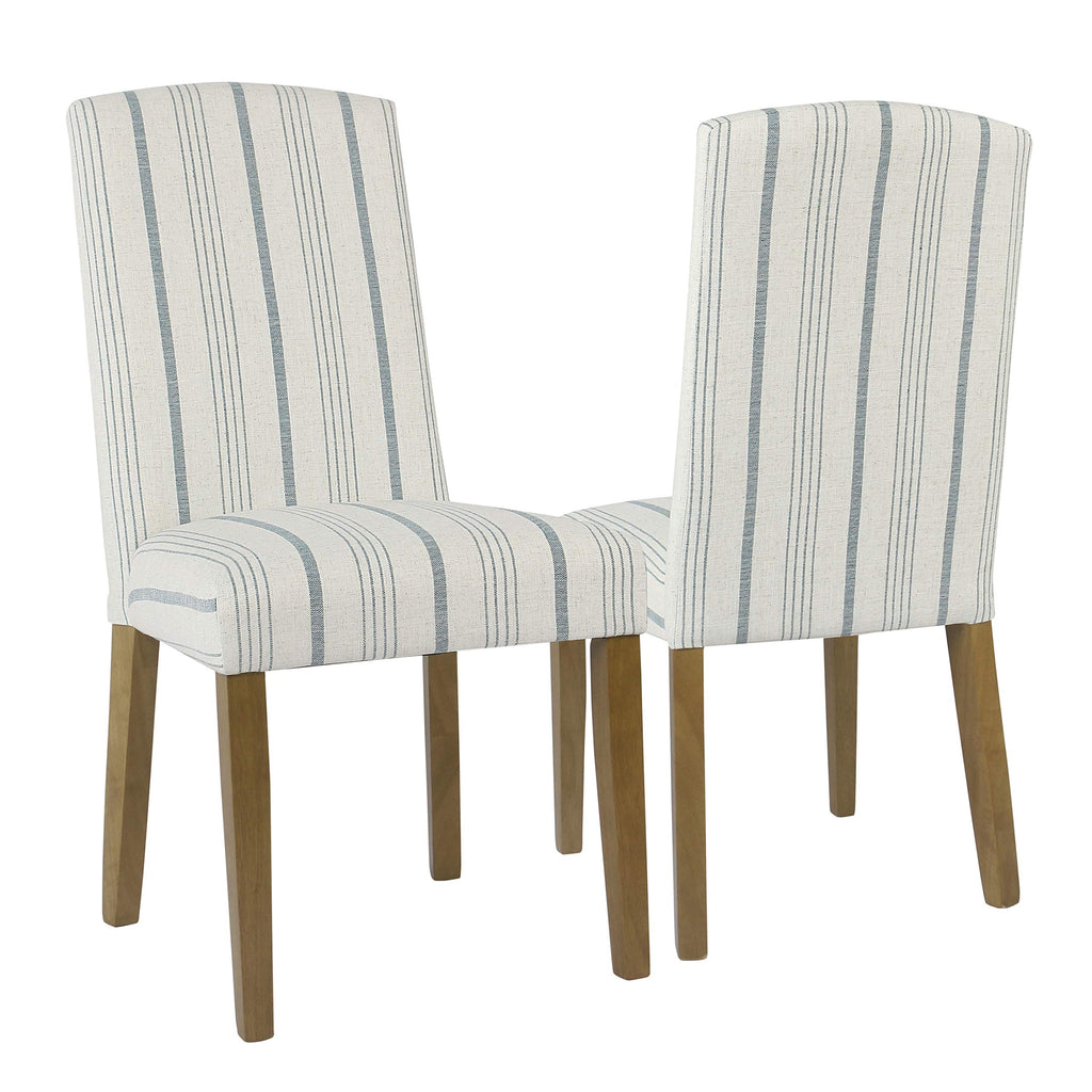 HomePop Parsons Classic Upholstered Accent Dining Chair, Set of 2, Suri Blue