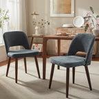 Usaint Wooden Dining Chairs Set of 4, Fabric Dining Room Chairs, Green
